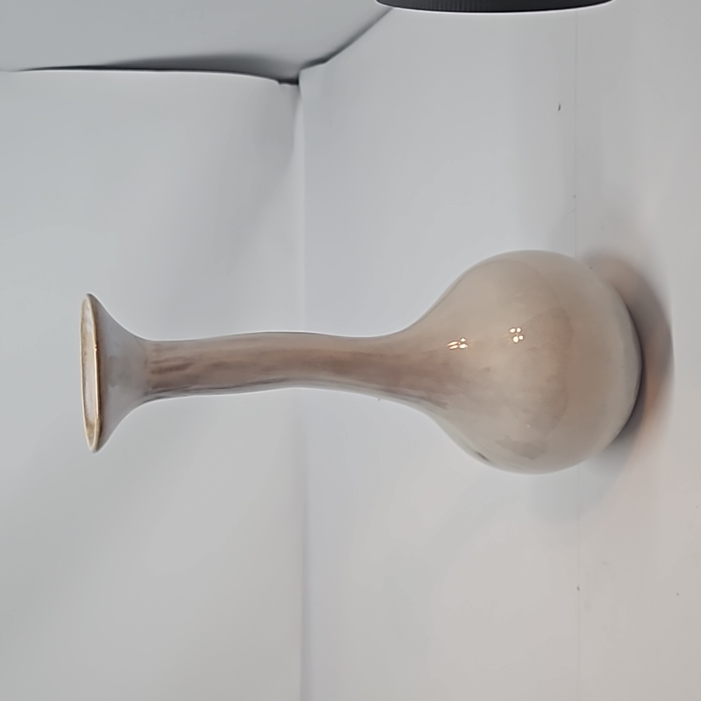 Art Pottery Long Neck Vase Drip Glazed